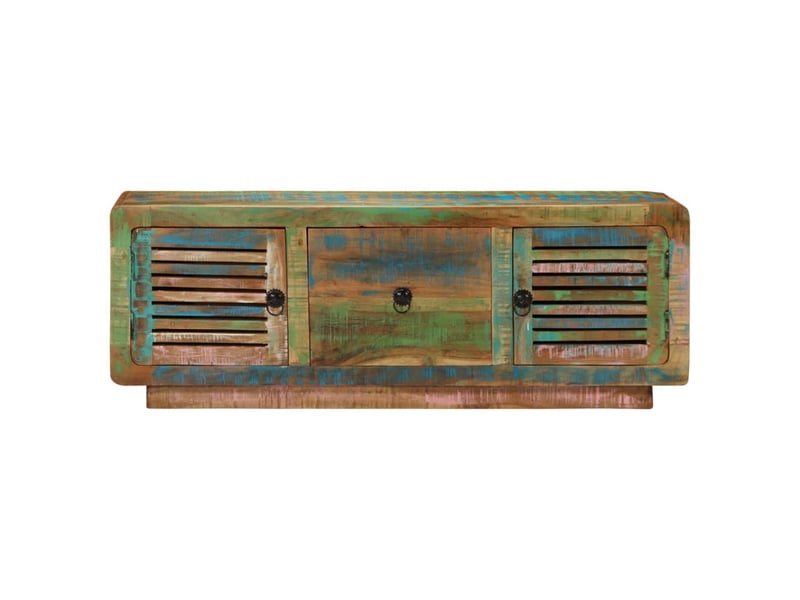  Meuble tv - banc tv - meuble de rangement 110x30x40 cm bois massif de récupération  - Conforama A