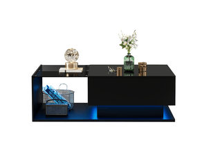 Table basse rectangulaire coloris noir <strong></strong> <strong></strong> - 50 cmx100 cm