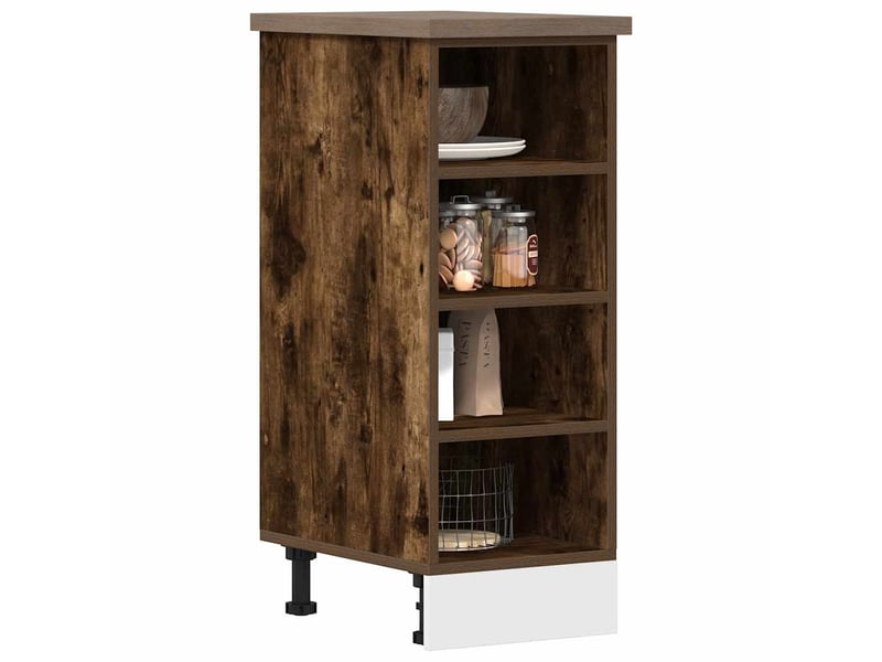  Meuble de rangement, meuble bas de cuisine chêne fumé 30x44,5x81,5 cm bois d'ingénierie  - Conforama B
