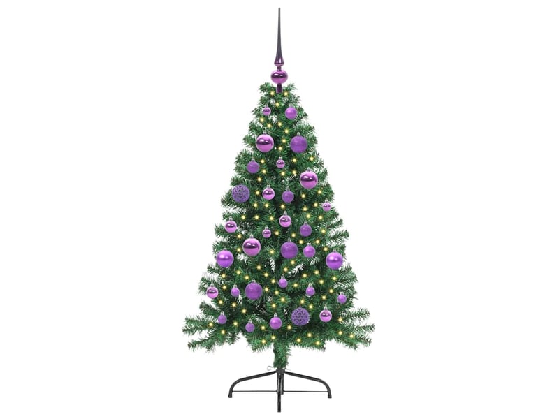 Sapin de noël artificiel, arbre de noël pré-éclairé vert 120 cm pvc shl5008 - Conforama C