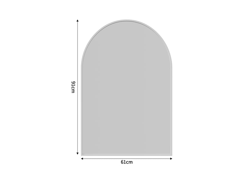  Miroir arqué mural 91x61 cm, miroir de adapté à salle de bain chambre et salon, cadre aluminium renforcé incassable, verre trempé, blanc  - Conforama E