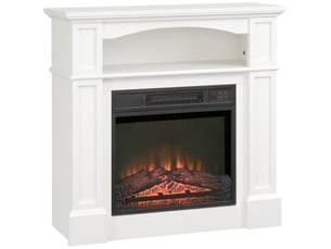 Cheminée électrique sur pied, effet flamme led réglable, 1800 w, blanc