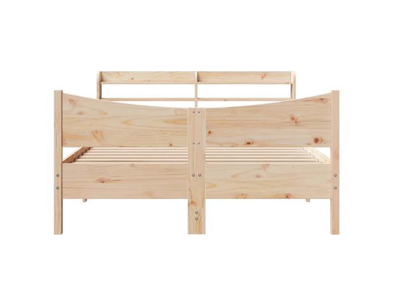  Lit double- lit adulte -  cadre de lit avec tête de lit 150x200 cm bois de pin massif  - Conforama C