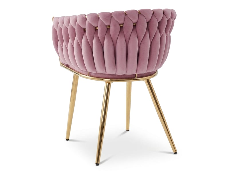  Chaise - leobert - orion - velours rose clairpieds dorés - 61 x 55 x 79 cm - lot de 2  - Conforama E