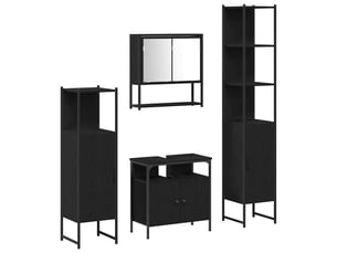 Ensemble de mobilier de salle de bain 4 pc chêne noir cf64508