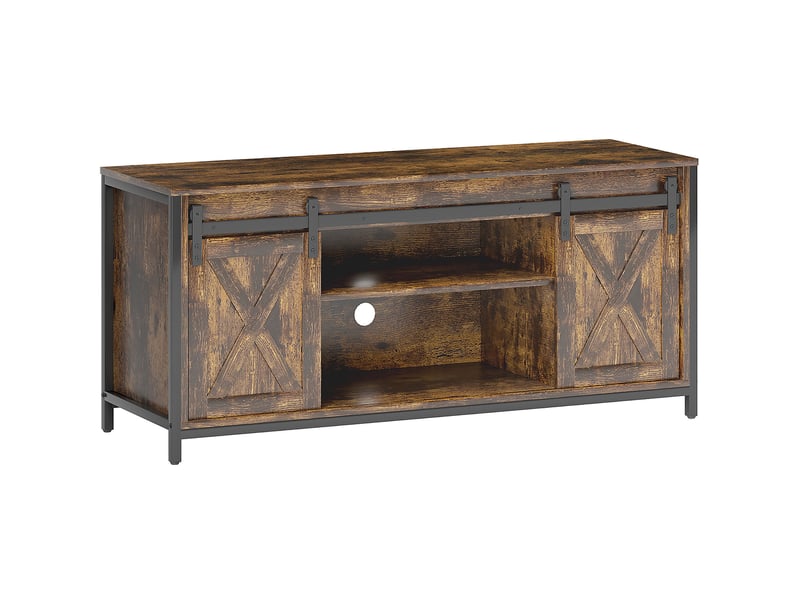  Meuble tv 120 x 40 x 54 cm pour écran jusqu’à 60 pouces, 6 compartiments marron  - Conforama A