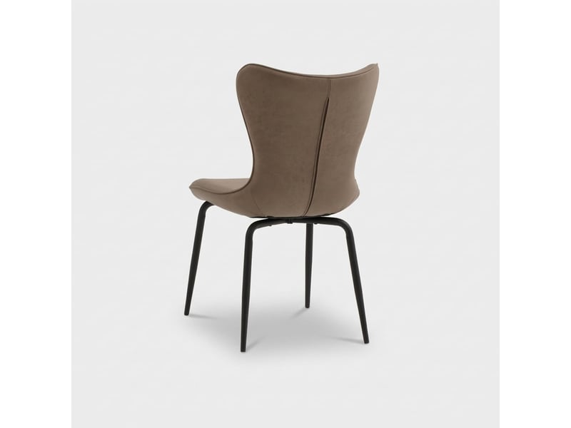  Lot de 4 chaises de salle à manger rembourrées en similicuir viola - marron  - Conforama E