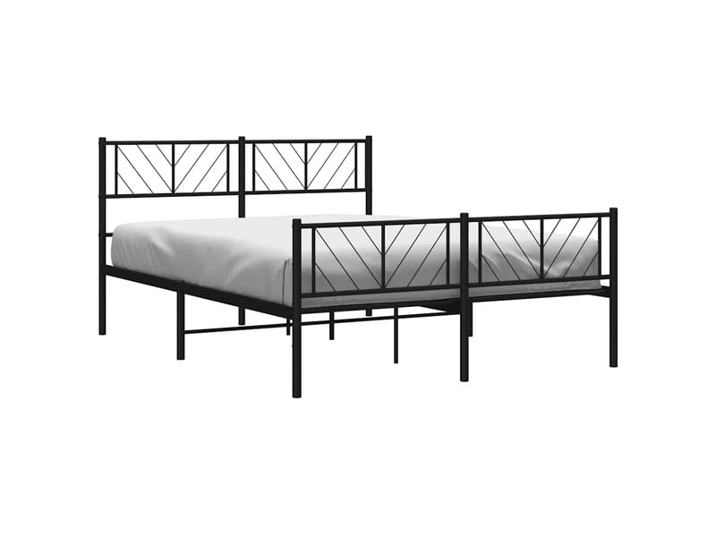  Lit double- lit adulte -  cadre de lit métal sans matelas avec pied de lit noir 120x190cm  - Conforama B