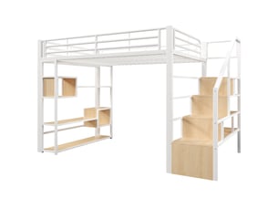 Lit mezzanine 140x200 cm coloris blanc