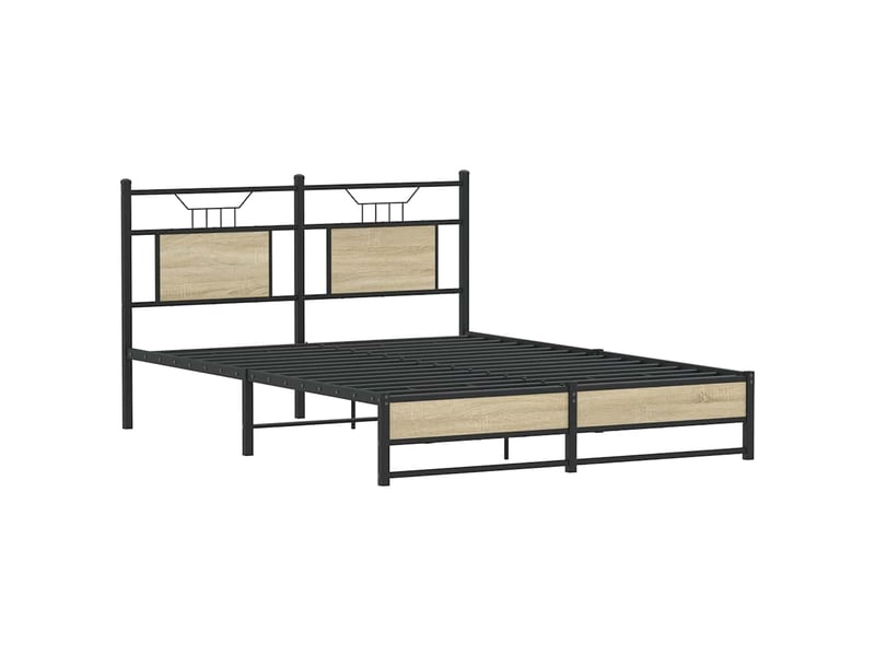  Lit double- lit adulte -  cadre de lit sans matelas chêne sonoma 150x200 cm  - Conforama B