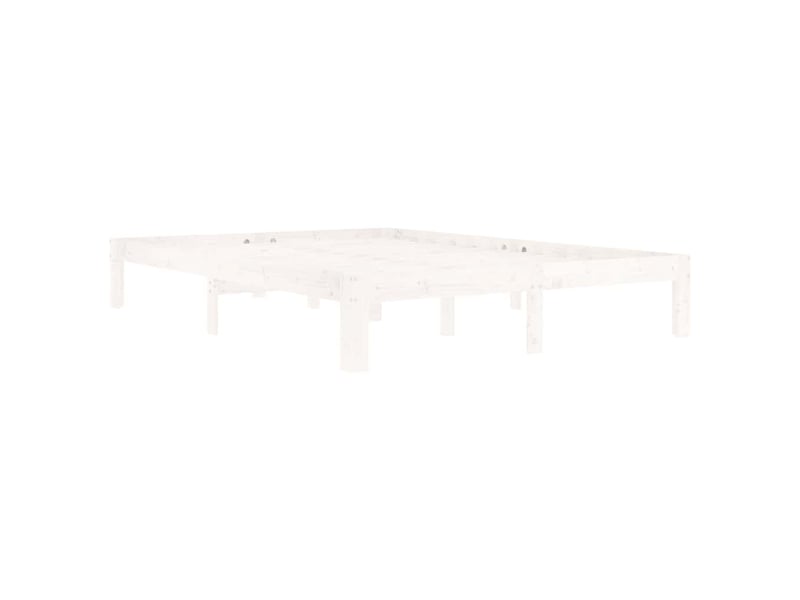  Lit double- lit adulte -  cadre de lit sans matelas blanc bois de pin massif 140x200 cm  - Conforama B