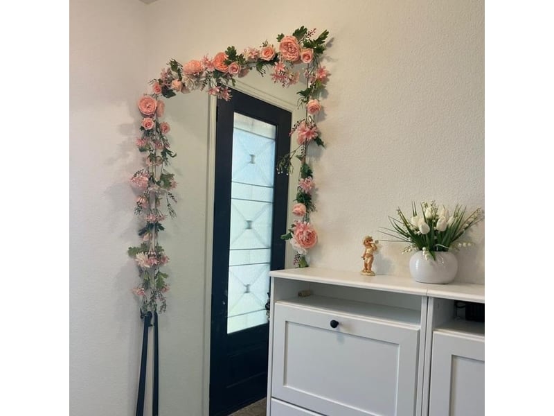 Pièces guirlande, 180cm, fleur artificielle, pivoine rose, soie, décoration jardin, mariage, fête - Conforama E