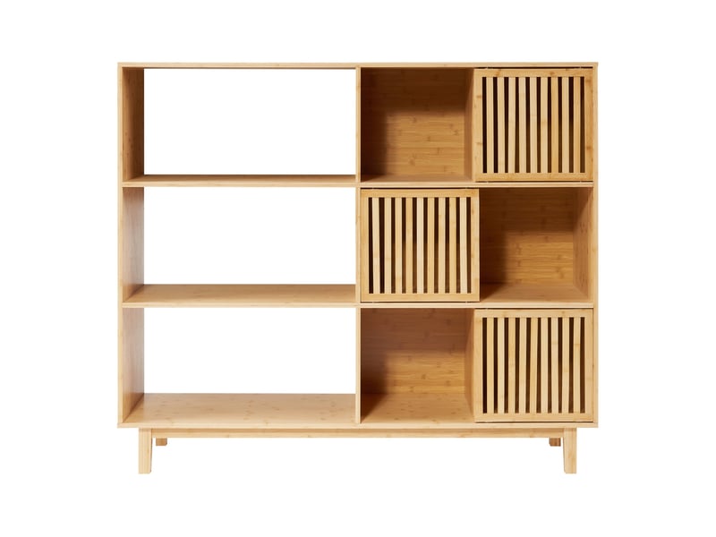 Bibliothèque 128 x 147 x 39 cm bambou naturel 03_0009004  - Conforama C