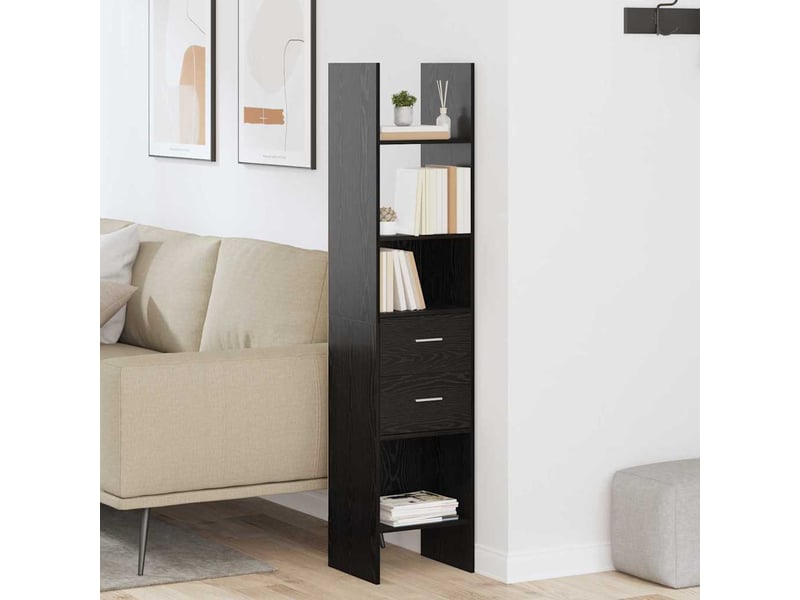 Bibliothèque 2 niveaux, armoire à livres 40 x 35 x 180 cm bois d'ingénierie shl2707 - Conforama D
