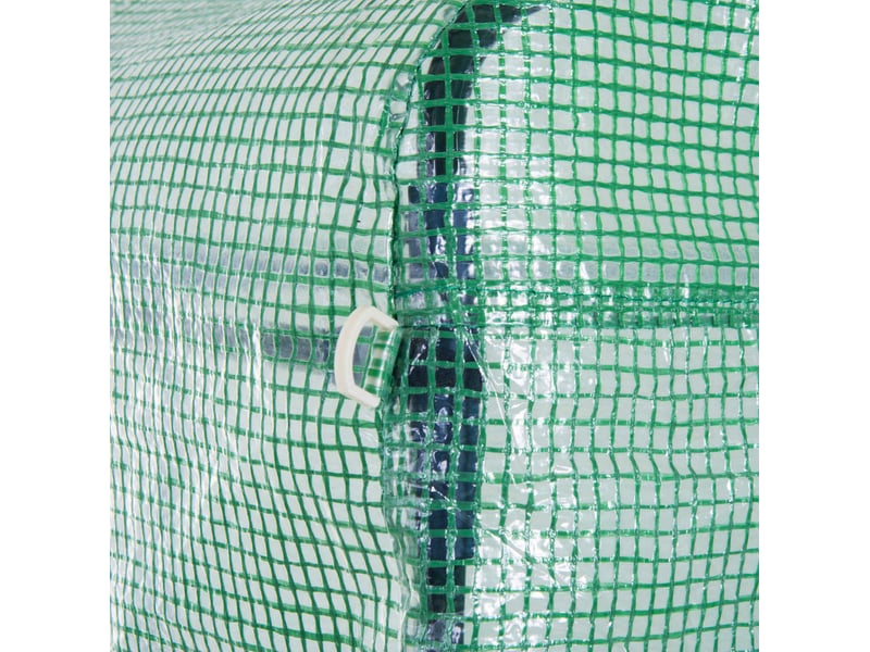 Serre tunnel de jardin 6x3x2 m verte en acier galvanisé, protection uv, à pied, porte enroulable - Conforama E