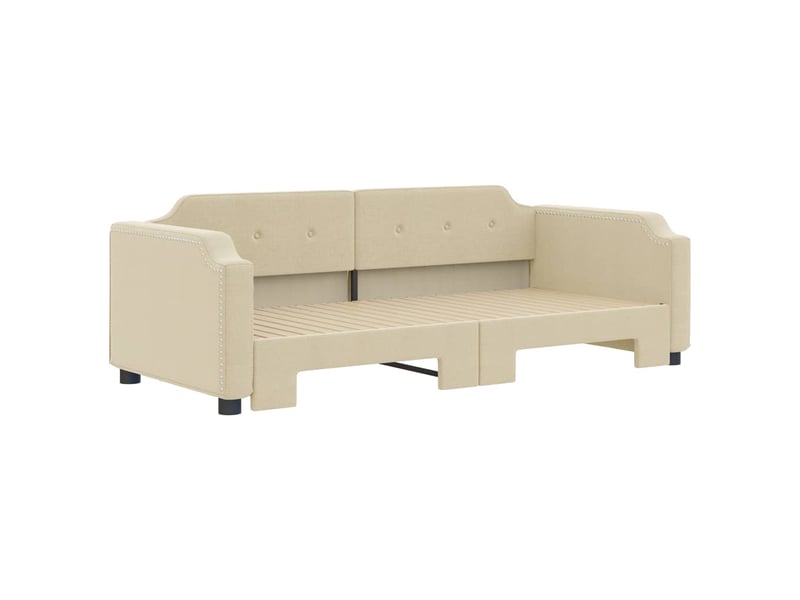  Lit simple- lit adulte -  lit de jour avec gigogne sans matelas crème 80x200 cm  - Conforama B