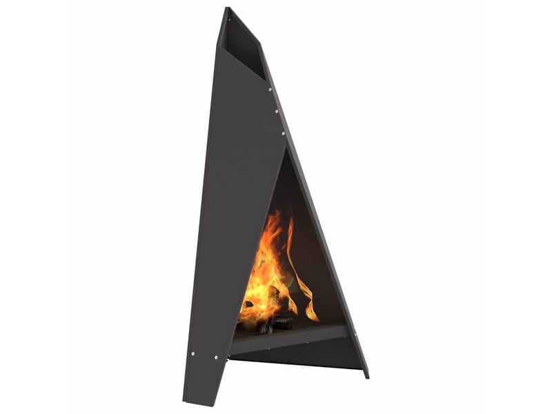  Brasero exterieur, foyer noir 58x40x100 cm acier patiné  - Conforama C