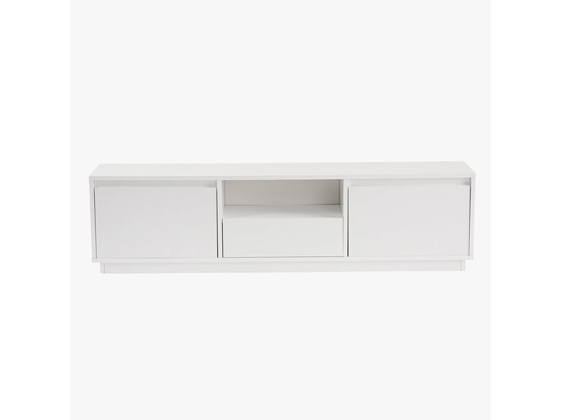  Meuble tv 3 portes 1 niche blanc  - Conforama A