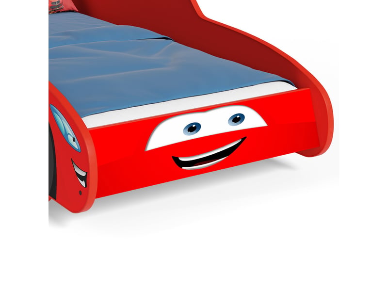  Lit voiture cars pour garçon 70x140 cm avec sommier flex et matelas – rouge CARS lit simple - Conforama C