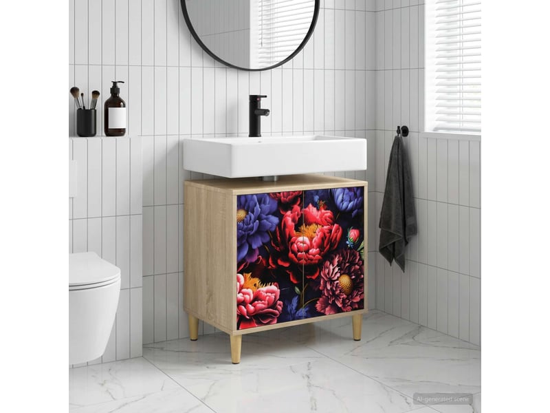  Armoire de salle de bain, meuble de rangement kiel sonoma 60x40x60 cm  - Conforama B