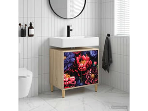 Armoire de salle de bain, meuble de rangement kiel sonoma 60x40x60 cm