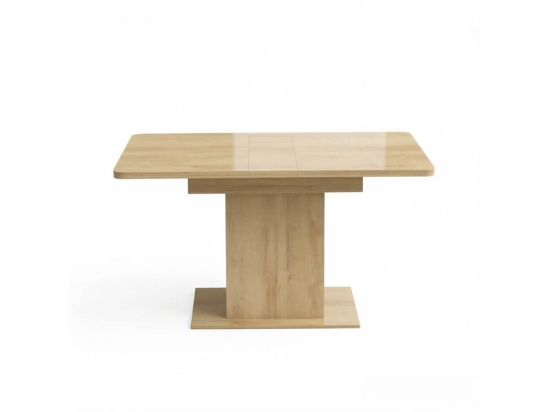  Table à manger extensible rectangulaire avec 6 étagères ouvertes, 110 à 130 cm, 4 à 6 personnes, effet bois naturel  - Conforama A