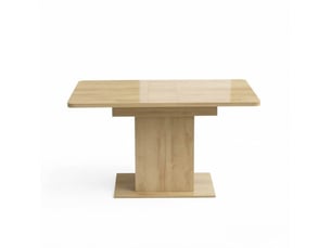 Table à manger extensible rectangulaire avec 6 étagères ouvertes, 110 à 130 cm, 4 à 6 personnes, effet bois naturel