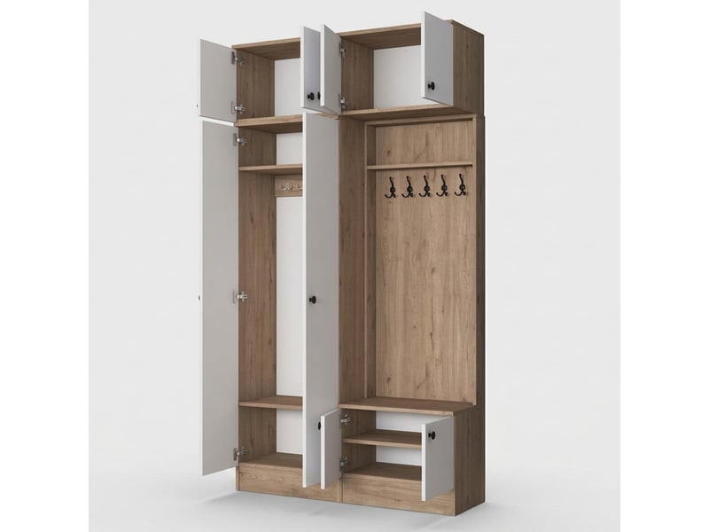  Meuble d'entrée avec porte-manteau et meuble à chaussures tempest  - Conforama C
