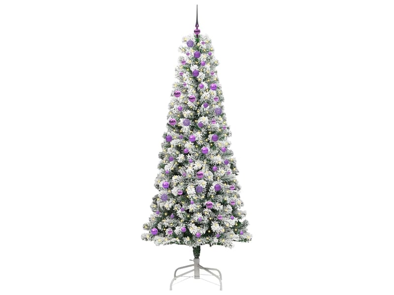  Sapin de noël, arbre de noël artificiel à branches articulées vert et blanc cf61108  - Conforama C