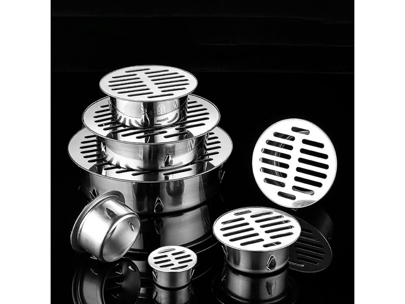  Drain de sol rond en acier inoxydable de 90 mm, anti-blocage, pour extérieur, avec grand débit pour jardin  - Conforama D