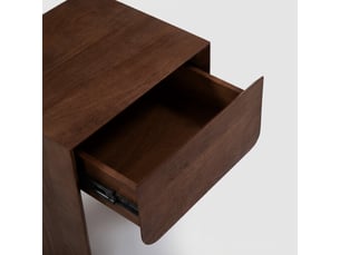 Table de chevet en bois de manguier marron foncé-achille