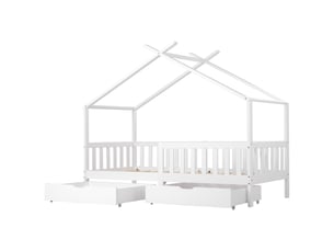 Lit cabane 90x200 cm BEAOK coloris blanc