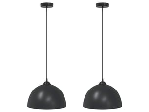Lampes suspendues 2 pcs hauteur réglable e27 noir ø 30 cm métal