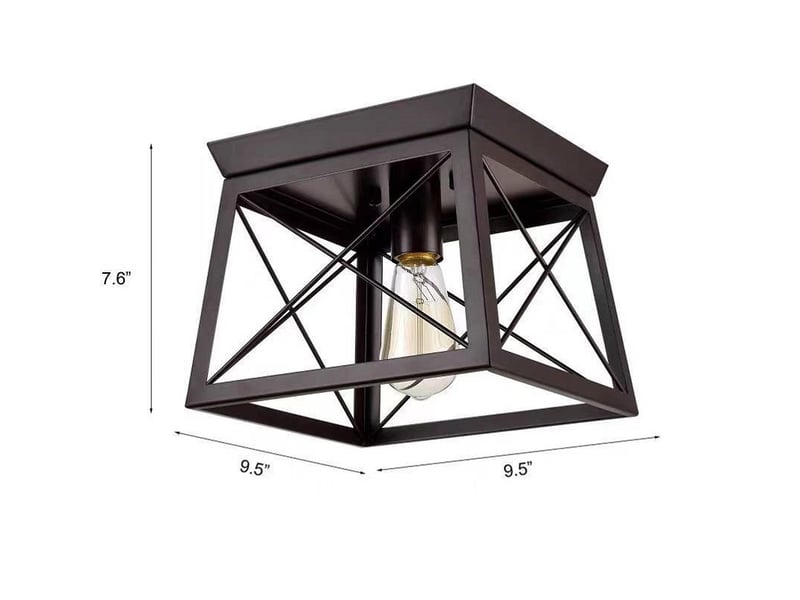  Plafonnier cage en métal noir – pour ampoule e27, max 60w  - Conforama A