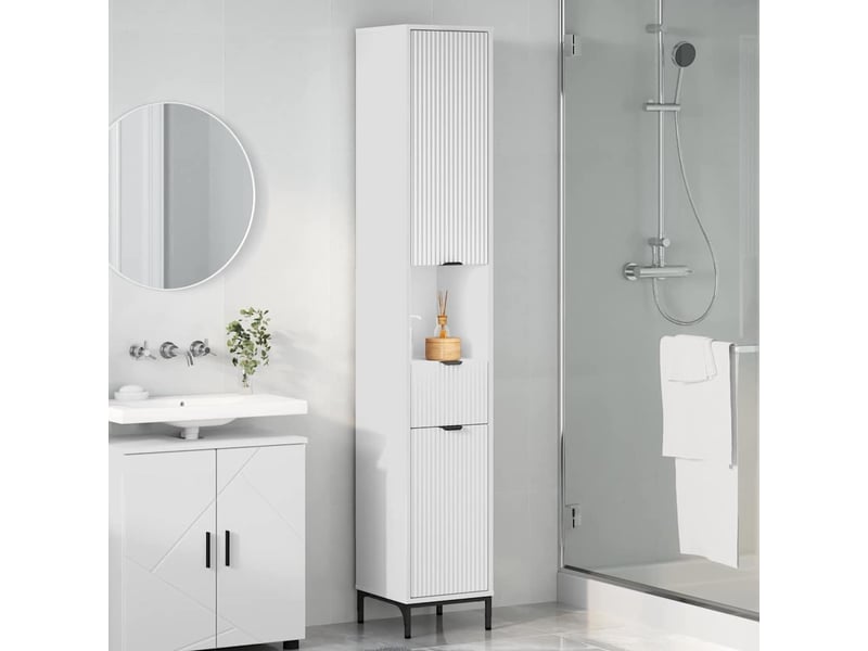  Cabinet de salle de bain, armoire salle de bain blanc 31,5 x 33 x 190 cm cf65238  - Conforama D