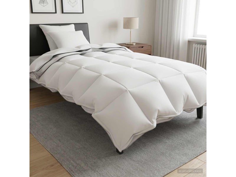  Ensemble de duvet 3 pcs - couette 140 x 220 cm toutes saisons bambou blanc  - Conforama B
