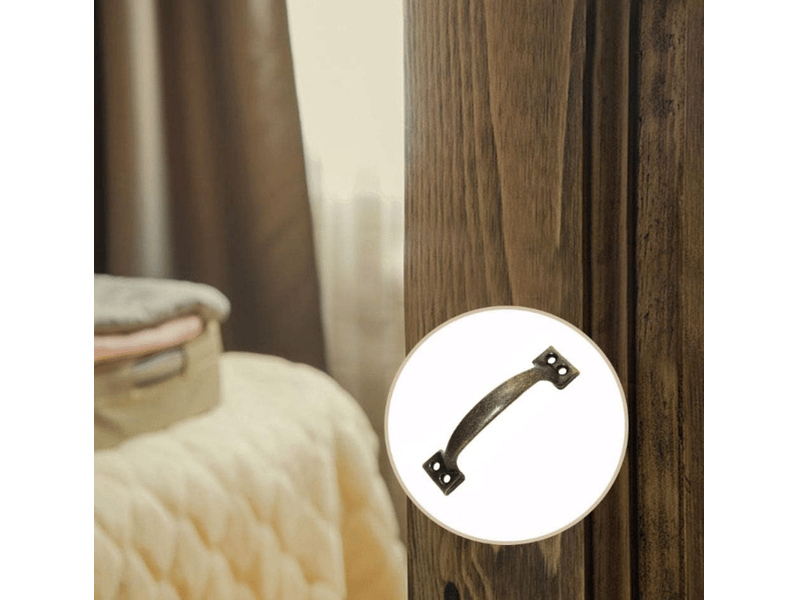  10 poignées pour meubles et portes, de centre à centre, en alliage de zinc rustique, pour cuisine, porte de grange, hangar de jardin (99 mm)  - Conforama B