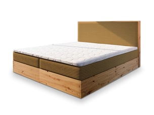 Lit avec rangement 140x200 cm <strong>MASSENO</strong> <strong></strong> coloris jaune