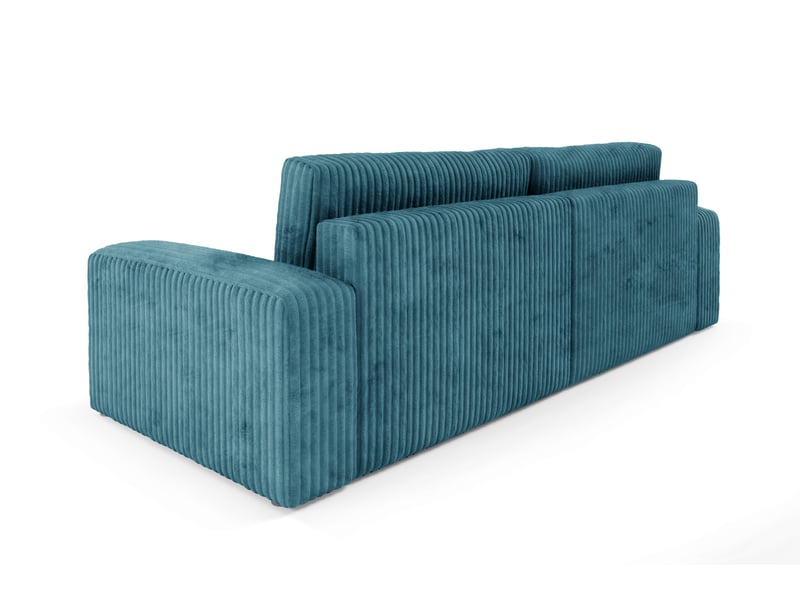 Canapé convertible 4 places en velours côtelé fano bleu turquoise - Conforama D