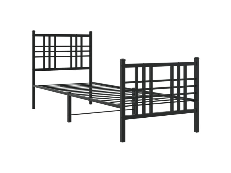  Lit simple- lit adulte -  cadre de lit métal sans matelas avec pied de lit noir 80x200 cm  - Conforama B