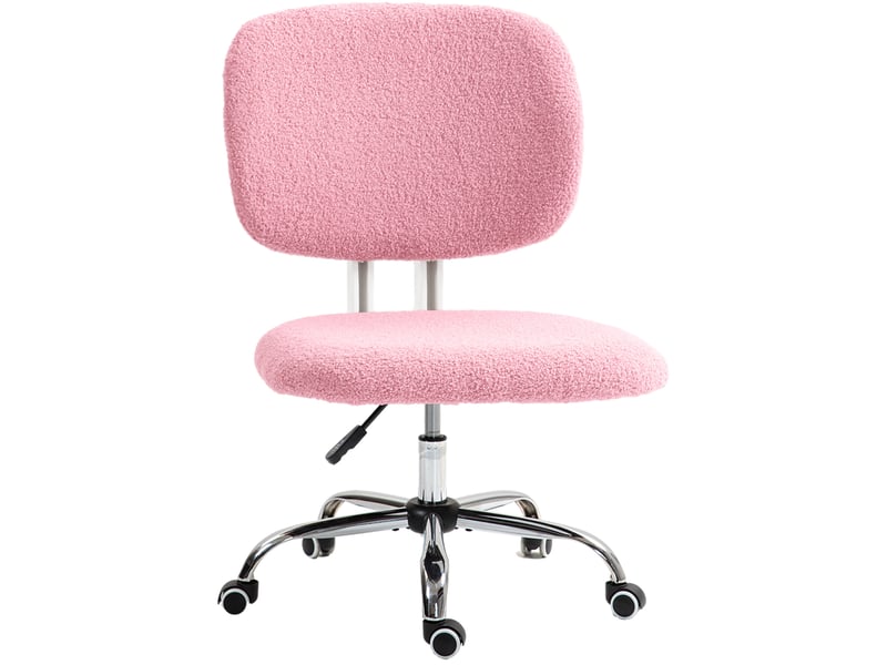  Chaise de bureau ergonomique rose en tissu, réglable en hauteur, sans accoudoirs, idéale pour le télétravail  - Conforama A