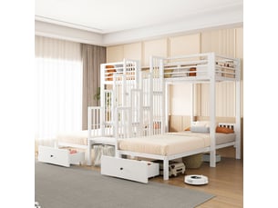 Lit superposé 90x200 cm <strong>HAUSS SPOLE</strong> <strong></strong> coloris blanc