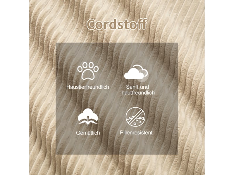 Canapé modulable d'angle beige tissu côtelé salon bureau sans montage pieds antidérapants - Conforama R