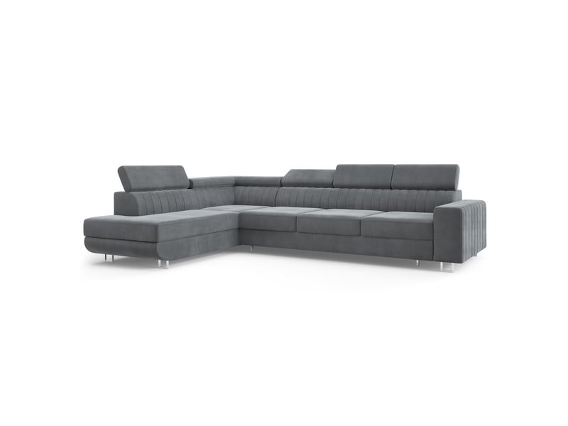 Canapé d'angle hestion, velours gris - Conforama A