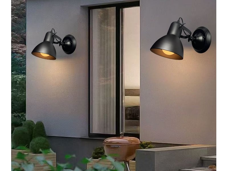  Applique murale rétro design industriel spot mural noir 7914674591 - Conforama D