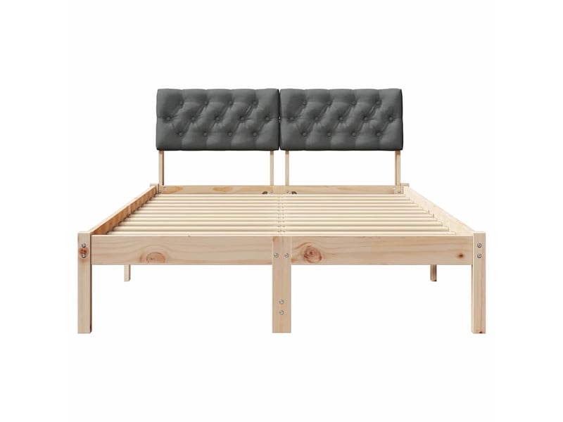  Lit double- lit adulte -  cadre de lit avec tête de lit marron et gris foncé 120 x 200 cm  - Conforama D