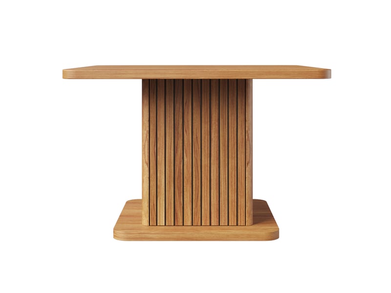 Table carrée effet bois foncé avec rangement intégré, 80 × 80 cm Fay Lum - Conforama R