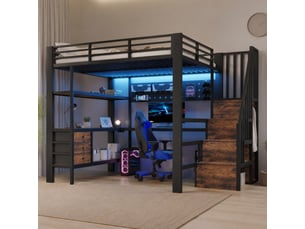 Lit mezzanine 140x200 cm <strong>MODENUIT </strong>  <strong></strong> coloris noir