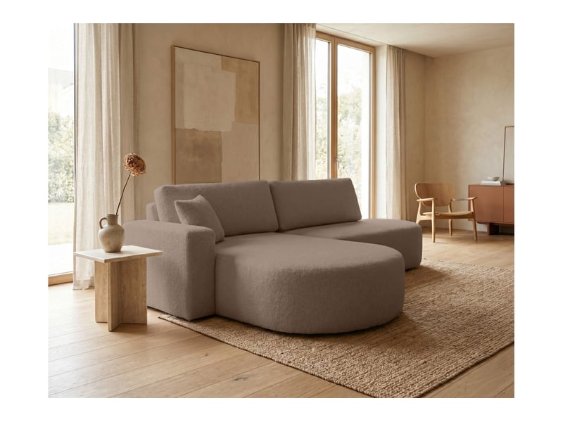 Kiara - canapé d'angle max convertible 5 places en bouclettes  - Conforama B