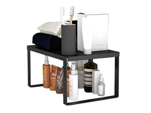 Étagère de rangement cuisine 30x20x15 cm – noire, organisateur gain de place